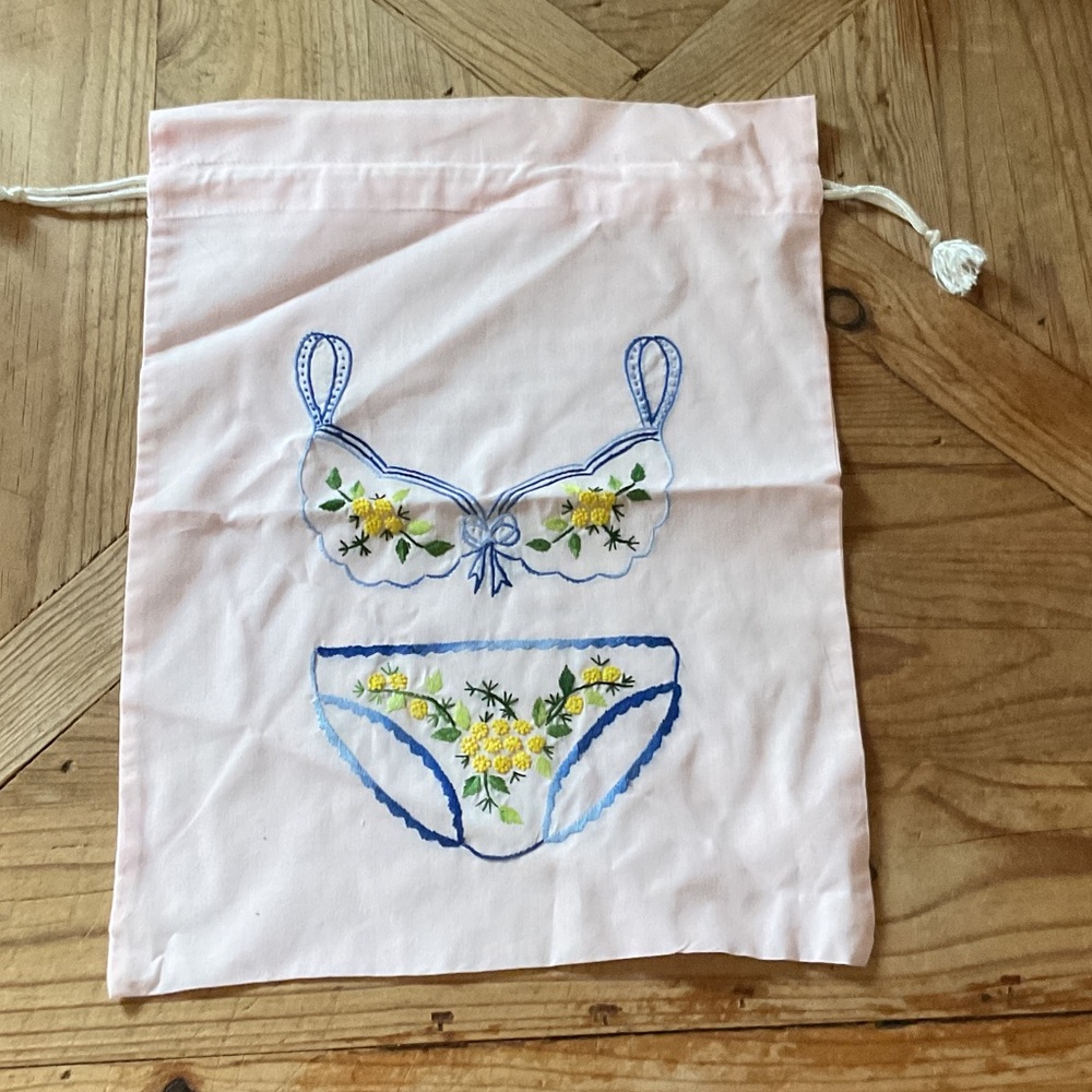 Floral Lingerie Drawstring Bag